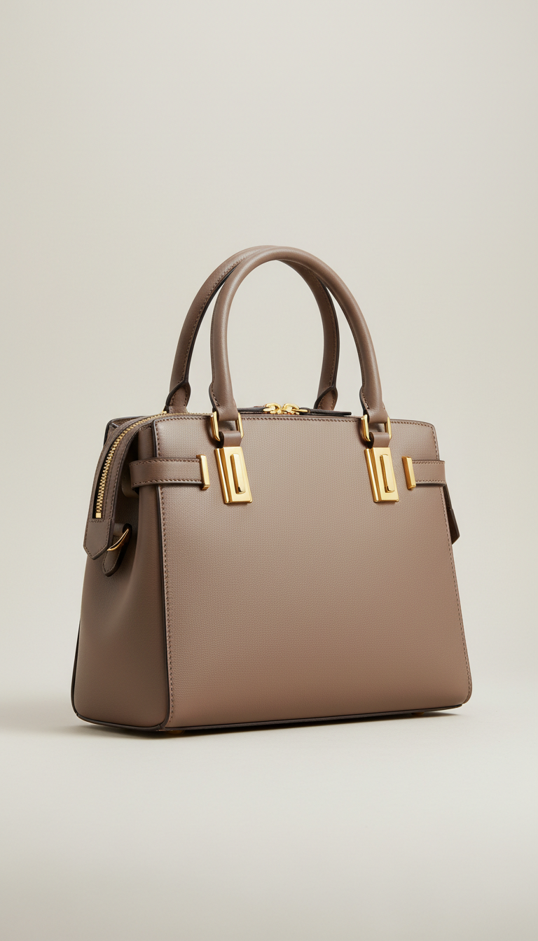 Convertible Shoulder Bag in Champagne Taupe
